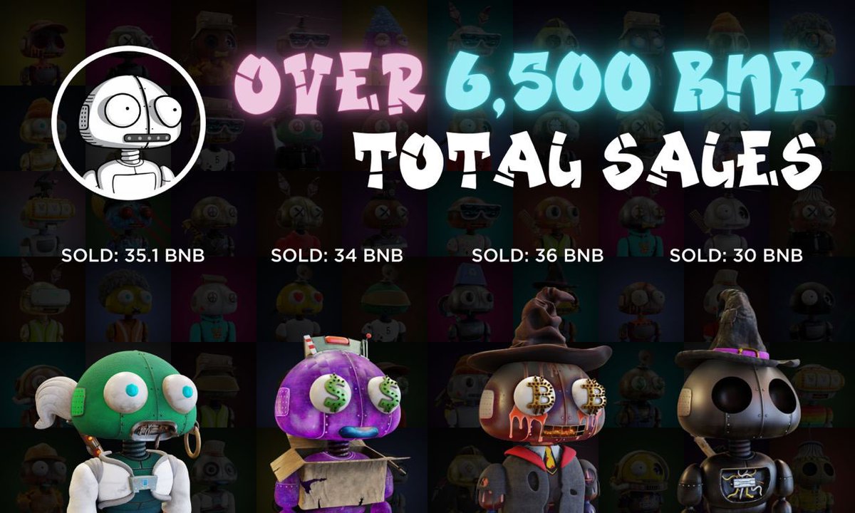 PixelSweeper's tweet photo. 6500 #BNB  Volume Milestone

⭐️ Just 12 days since launch..
⭐️ 30 BNB sale today
⭐️ 570+ BNB volume on PCS

We’ve achieved more than $2.19M in #NFT sales on @BNBCHAIN 🧹

Trade on @PancakeSwap here 👇 👇

https://t.co/5N7yb3nnse https://t.co/rCUDvv09er