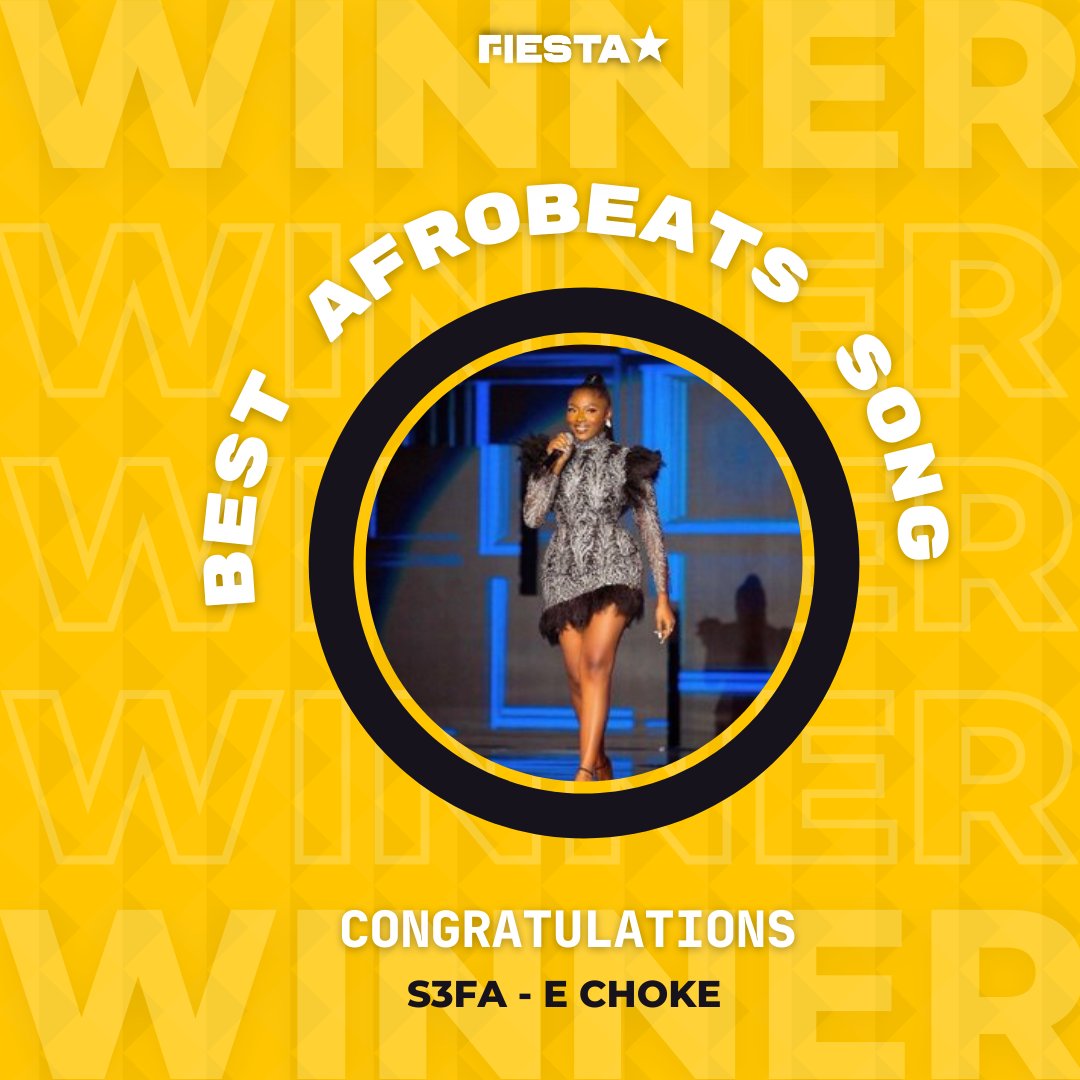 Fiestatvghana's tweet photo. E choke ooo.. congratz again to @s3fa_gh on winning the Afrobeats Song of the Year - at the #VGMA23 #VGMA2022
#FIESTA #FIESTATV https://t.co/oQKwZL9IqY
