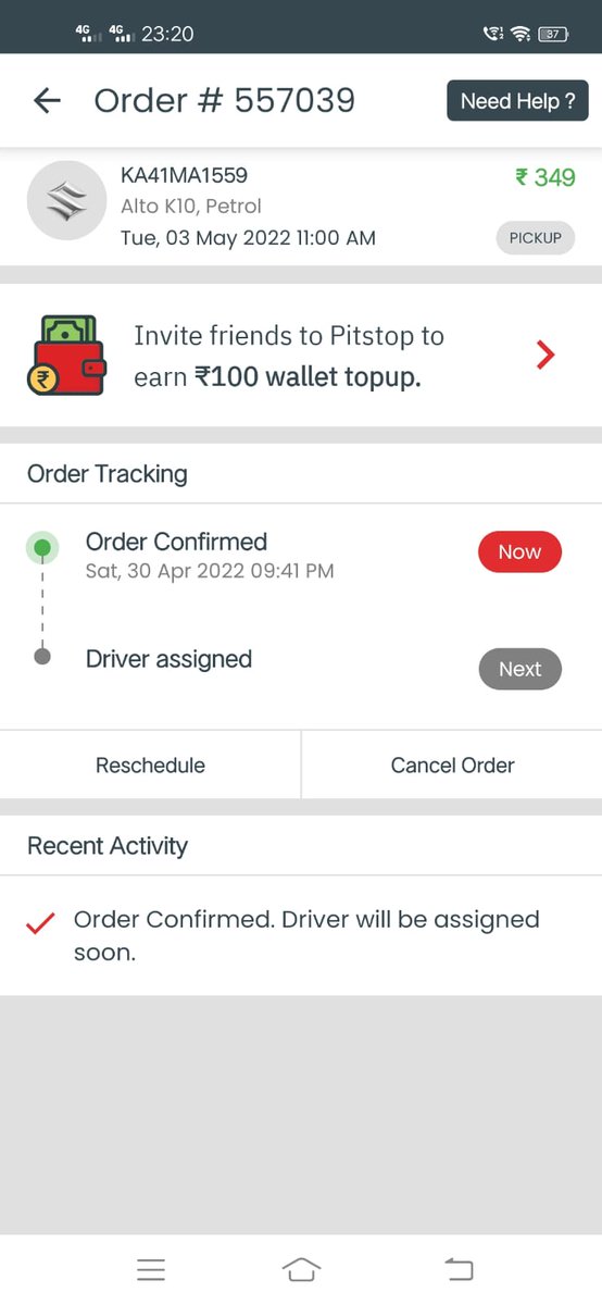 dk_pretentious's tweet photo. @getpitstopin My service has either not happened without an update, delayed, or canceled without intimation or now I am not receiving any response from phone calls and messages. This is highly unprofessional this has been going on since 30th April. https://t.co/lsVqwauqaA