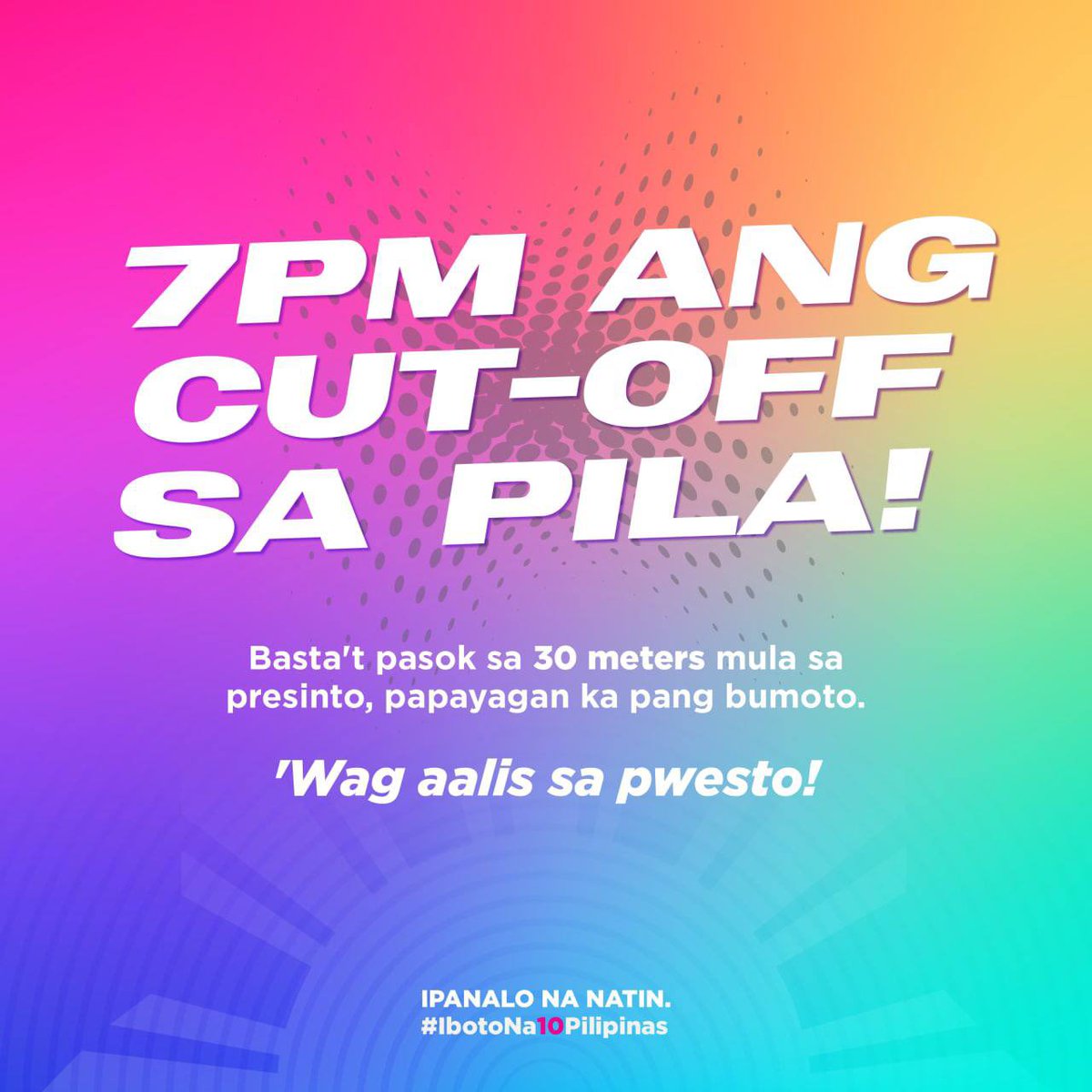 RobredoCampaign's tweet image. ILANG MINUTO NA LANG PILIPINAS!

Manindigan at manatili sa linya para makaboto!

#IbotoNa10Pilipinas