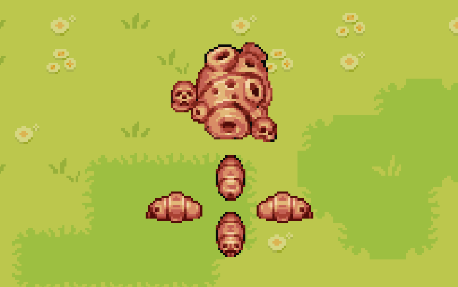snodekfeld's tweet image. Larva and cocoon of larvae
#gamedev #pixelart #ドット絵 #pixels #indiedev #gameart #digitalart #unity2d #animation #retrogame