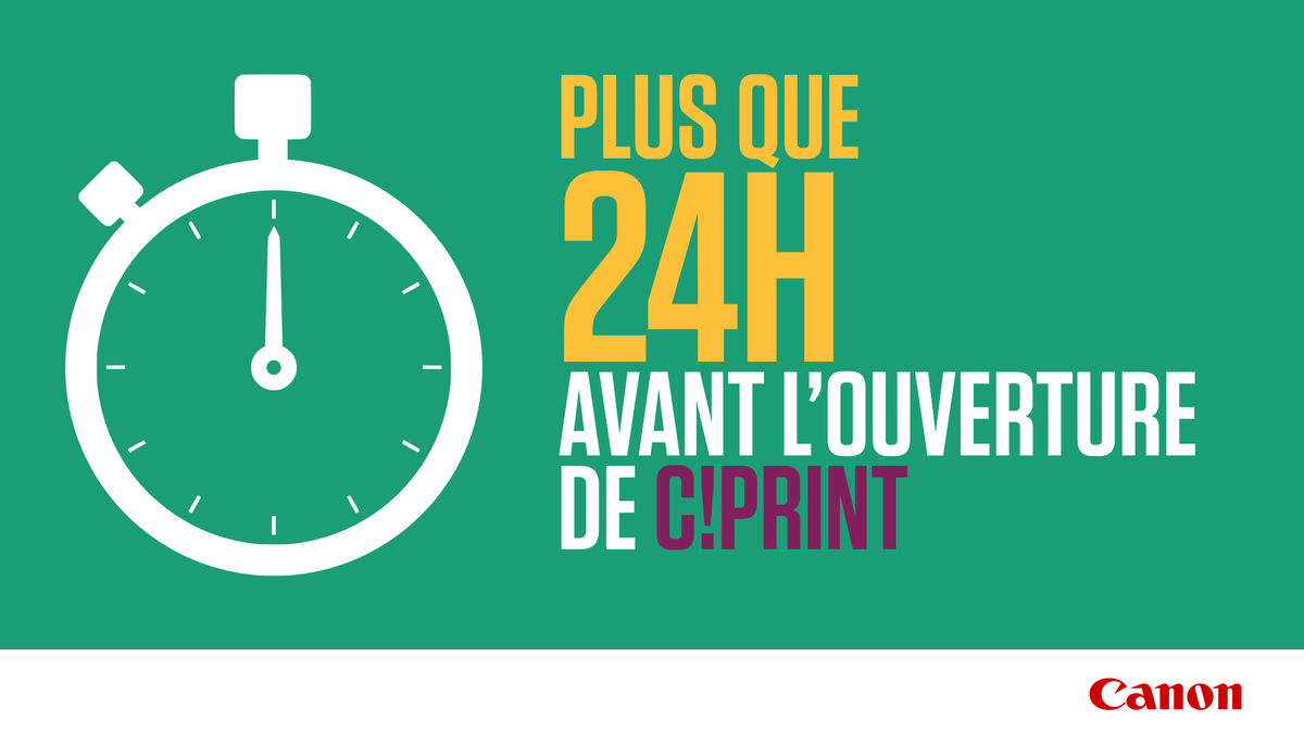 CanonProPrintFR's tweet photo. 📣 [J-1] Le salon C!PRINT 2022 ouvre ses portes demain ! Nous avons hâte de vous y retrouver. 

👉 Rendez-vous sur notre stand Canon 2N22 pour découvrir nos solutions d'#impressiongrandformat.

#CanonColorado #CanonArizona #CanonColorWave #CanonimagePROGRAF #CanonMédias https://t.co/bzyr3RVnaf