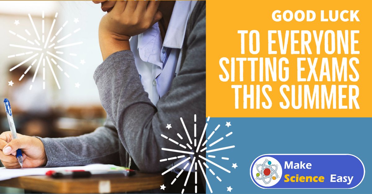 MakeSciEasy's tweet photo. This summer's GCSE exams start today. Good luck to anyone taking any exams this year. 

For help with your science exams visit us at https://t.co/I2g9gL3BEV

#GCSE #Exams https://t.co/50ttK3bLUe