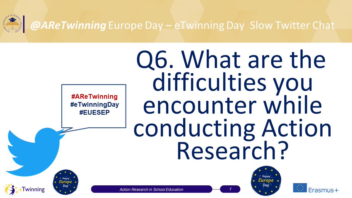 AReTwinning's tweet photo. Q6. What are the difficulties you encounter while conducting Action Research?

#AReTwinning
#eTwinningDay
#EUESEP
#eTwinningAnnualTheme #NewEuropeanBauhaus #eTw4Future #eTwiam #EdChatEU #ActionResearch #SchoolEducation https://t.co/vkHthn9Aks