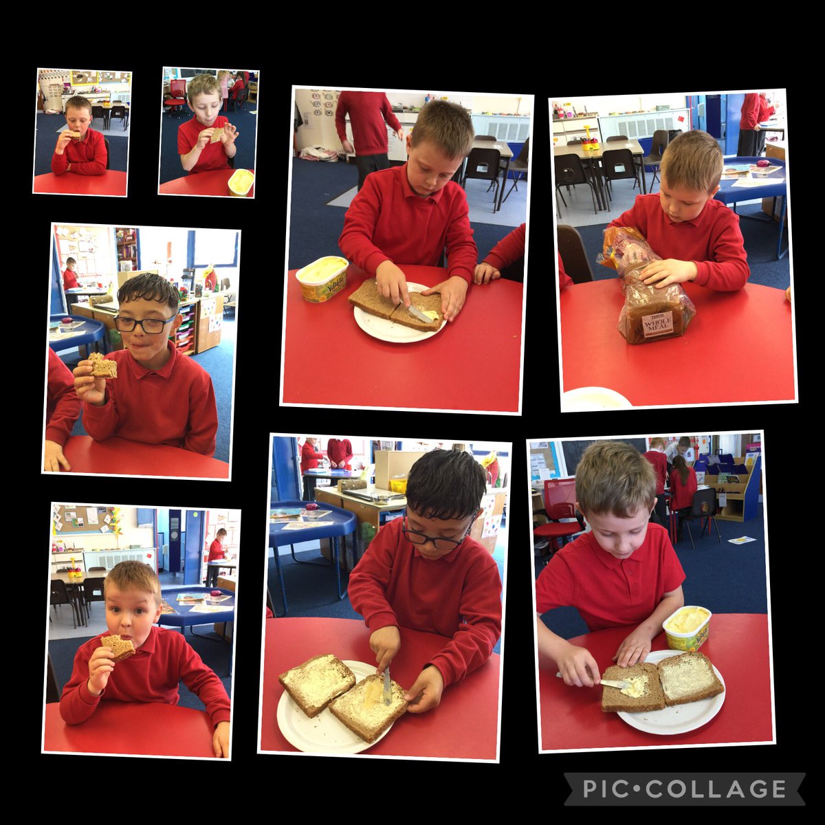 Cardiff2021's tweet photo. Making honey sandwiches today in preparation for instructional writing tomorrow! #makingitreal #beingpractical @LlanmartinPrim https://t.co/Xi81Gm7mb1