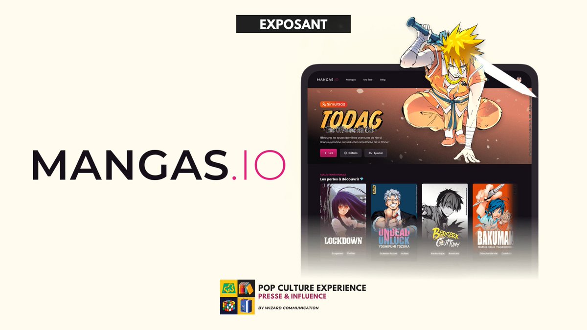PopCulture_Exp's tweet photo. [Exposant] https://t.co/PcLHOkgZd1 📚

@io_mangas, la plateforme en ligne de lecture de mangas à l’abonnement 100% légale vous attend le 23 mai à Pop Culture Experience 📱

#PCE2022 #relationspresse #popculture #event #manga #lecture #simultrad https://t.co/iSKPALrxao