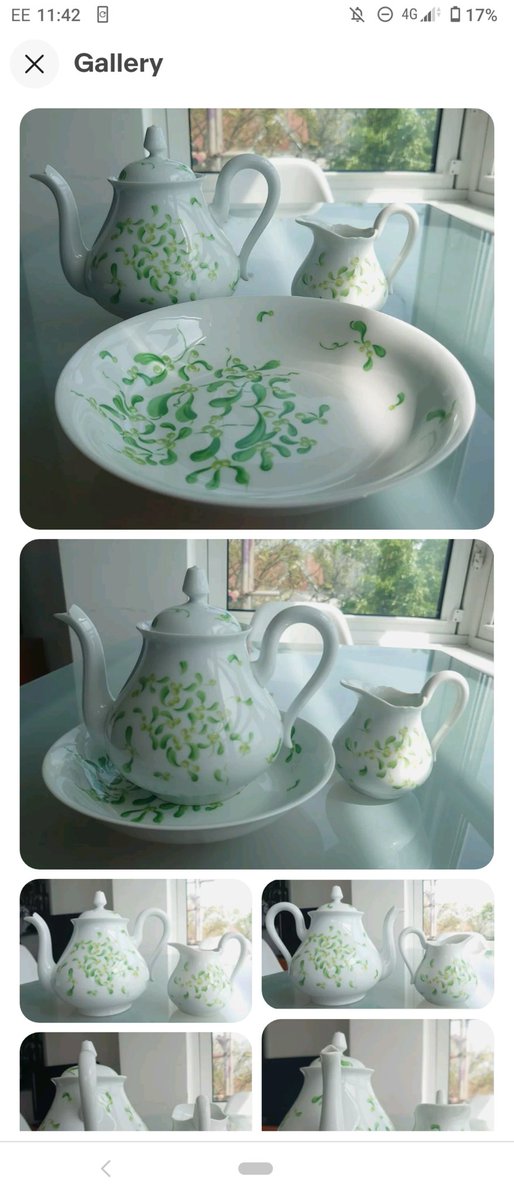 D. Porthault Giraud #Limoges #France Teapot, Bowl &amp; Milk Jug Green &amp; White #London #Paris #Brighton #USA #Seraphimslair #eBay #Vintage #Ceramics  ebay.co.uk/itm/2555282949… #eBay via <a href="/eBay_UK/">eBay UK</a>