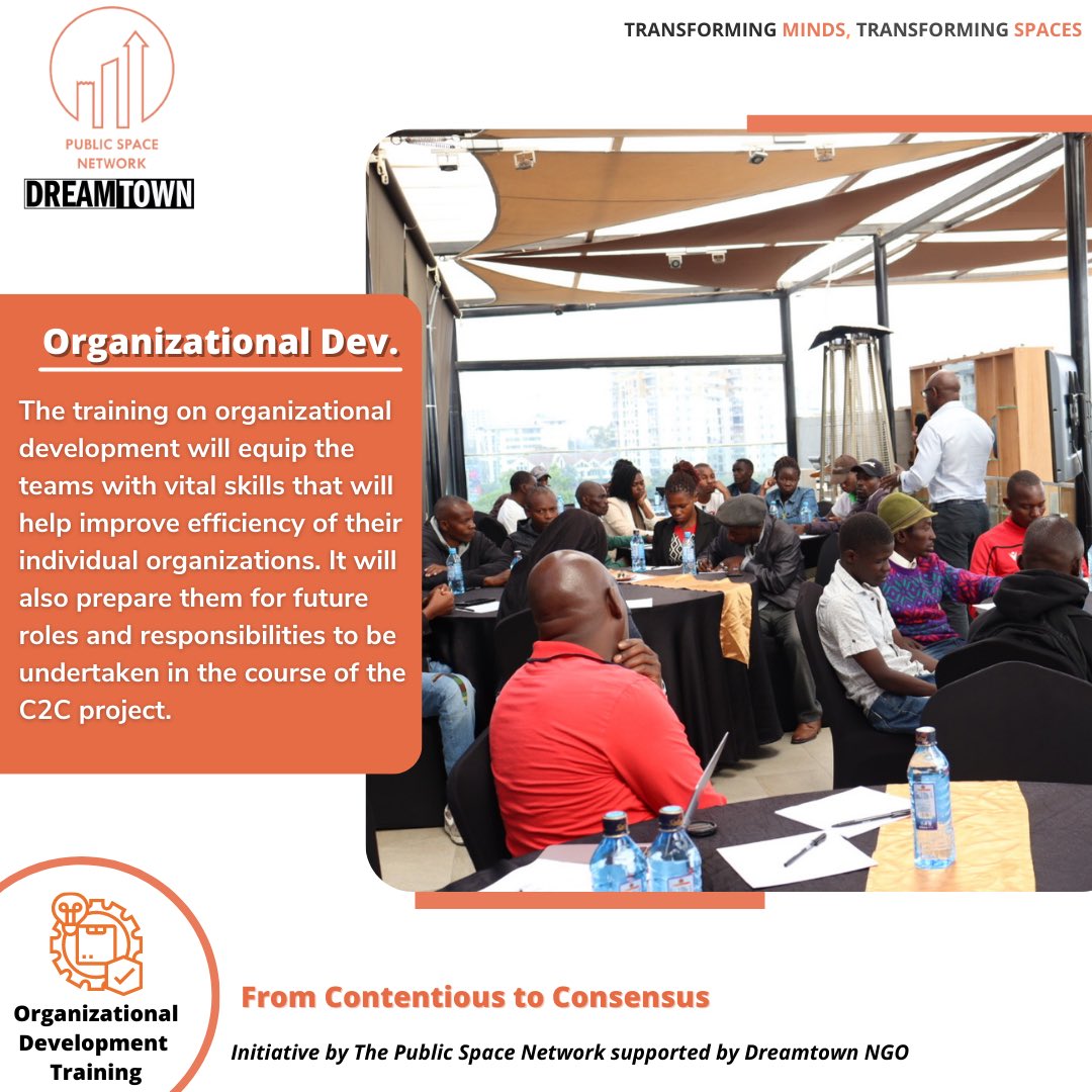 Public Space Network (@psn_nairobi) on Twitter photo We'll be involving the teams in a rigorous organizational dev training. The training is essential for improving skills like leadership,financial & team management skills.
#ConsensusProject #C2C
#PSN
<a href="/dreamtownngo/">Dreamtown</a> <a href="/KombGreen/">KOMB GREEN SOLUTIONS</a> <a href="/kecccbo/">Kamukunji Environment Conservation Champs(KECCCBO)</a> <a href="/NATION_BKibra/">NATION BUILDERS YOUTH GROUP</a> <a href="/WahengaYouth/">Wahenga Youth Group</a> <a href="/UNHABITAT/">UN-Habitat</a> We'll be involving the teams in a rigorous organizational dev training. The training is essential for improving skills like leadership,financial & team management skills.
#ConsensusProject #C2C
#PSN
<a href="/dreamtownngo/">Dreamtown</a> <a href="/KombGreen/">KOMB GREEN SOLUTIONS</a> <a href="/kecccbo/">Kamukunji Environment Conservation Champs(KECCCBO)</a> <a href="/NATION_BKibra/">NATION BUILDERS YOUTH GROUP</a> <a href="/WahengaYouth/">Wahenga Youth Group</a> <a href="/UNHABITAT/">UN-Habitat</a>