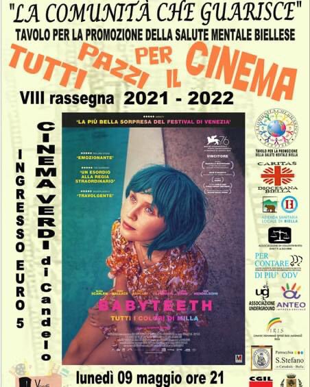 VerdiCandelo's tweet photo. Lunedì 9 maggio alle 21 nuovo appuntamento con la rassegna Tutti pazzi per il cinema che vi proporrà il film #Babyteeth - Tutti i colori di Milla di Shannon Murphy. https://t.co/sytcF3vvzX