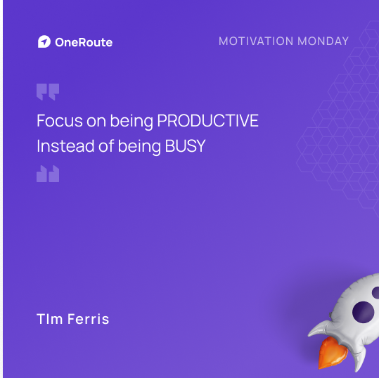 OneRoute_io's tweet photo. Productive mornings make for productive days. What is that thing you have been putting off on your to do list? https://t.co/ExOs3uBSwR