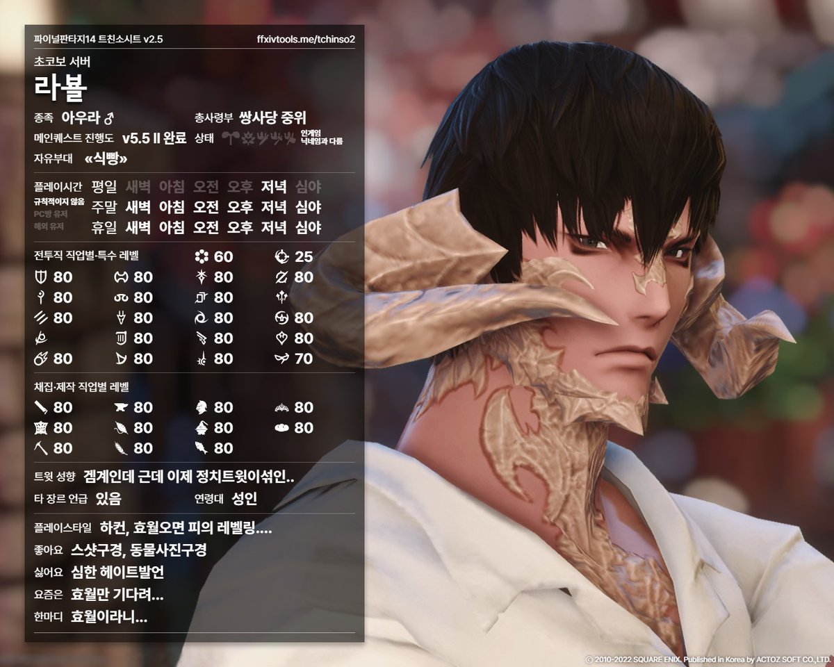 FFXIV_RV's tweet photo. 트친소 할지 안할지 몰겠지만 일단 시트 올려두기..... https://t.co/RHOgY80PUI
