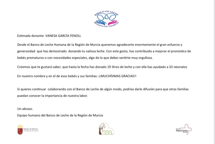 Con esto cierro una etapa de mi vida en la que he podido contribuir con algo muy mío y personal en la vida de estos pequeñines. Espero que hayan otras mamás que se animen a donar leche. Yo estoy por aquí si necesitáis algo 😊 #donalechematerna @Pediatra2punto0 <a href="/Murciasalud/">Murciasalud</a>
