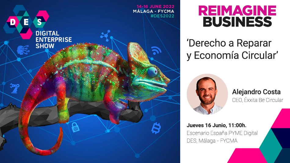 ¿Interesado en conocer las últimas #tendencias sobre modelos de #EconomíaCircular y criterios #ESG en el sector tech? No te pierdas la ponencia de nuestro CEO, <a href="/alecostajimenez/">Alejandro Costa</a> en <a href="/DES_show/">#DES2026</a> de Málaga el próximo 16 de junio. ¡Te esperamos! #DES2022 <a href="/Fycma/">Fycma</a>