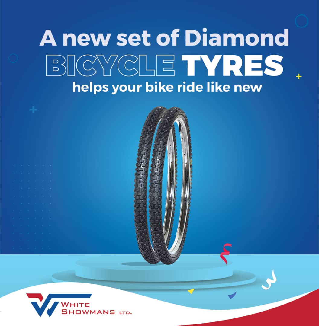 Whiteshowmans's tweet photo. A new set of Diamond Bicycle tyres will help your bike ride as new this new week.
For bulk purchase, contact us on 0393202973.

#Whiteshowman #Diamondtyres #bicycletyres #newweek https://t.co/EgC6p19uZN