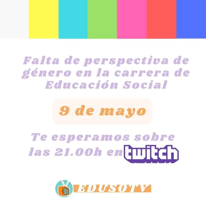 EdusoTv's tweet photo. Nos vemos esta noche sobre las 21:00 para hablar de la falta de perspectiva de género en la carrera. Con nuestra especialista en el tema Lucia e invitades excepcionales!
¡Os esperamos!
#educablog #edusoc #twitch #edusotv #genero #feminismo https://t.co/8fYh4KRVKi