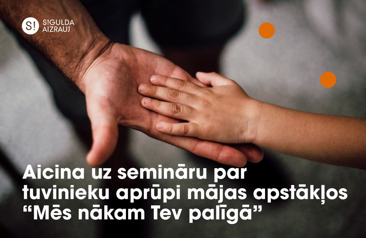 sigulda_aizrauj's tweet photo. Ja Tava ikdiena saistīta ar tuvinieku aprūpi mājas apstākļos, izmanto iespēju piedalīties bezmaksas izglītojošā seminārā “Mēs nākam Tev palīgā” 13. maijā plkst. 13.00 Siguldas pagasta Kultūras namā. Plašāk ➡️ https://t.co/hsAt7YzDG3 https://t.co/3XGEpQYaPo