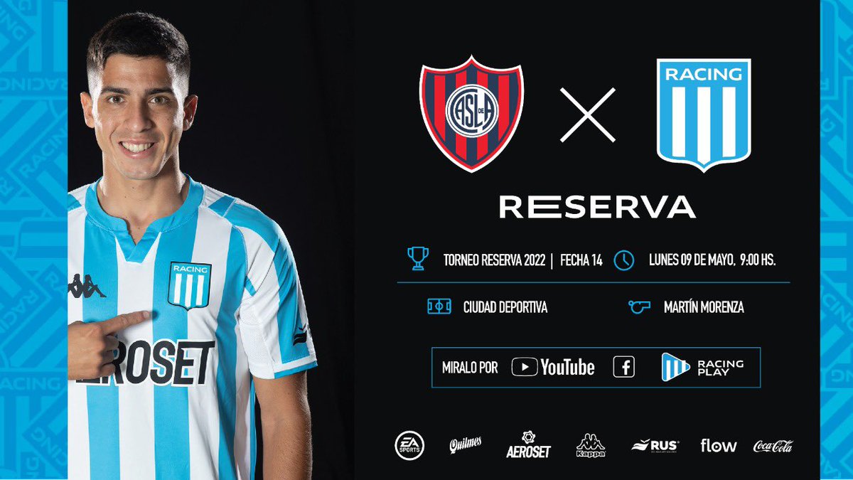 ¡Juega la Reserva y la miras en VIVO por #RacingPlay!

⚽ <a href="/SanLorenzo/">San Lorenzo</a> 🆚 @racingclub  
⏱️ 9.00 

📲 racingplay.com.ar

#VamosRacing