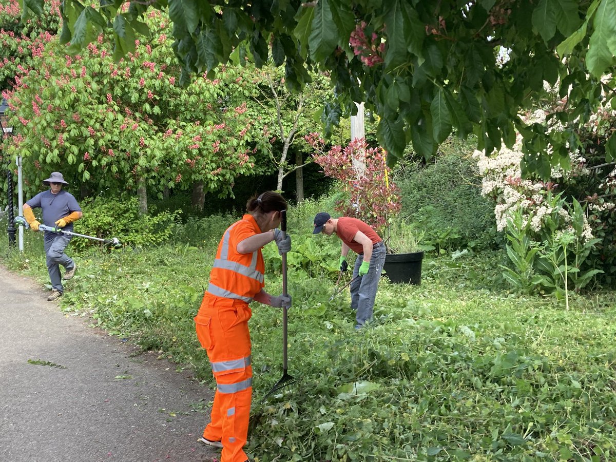 SoutheastCRP's tweet photo. Thanks to @NetworkRail Southern Region staff at #Arundel station today, and tomorrow, volunteering to help tidy the station. garden. Hope this will be helpful for the station partners ⁦@ArundelTCouncil⁩ and the #Beeproject. https://t.co/wLX8zhottr