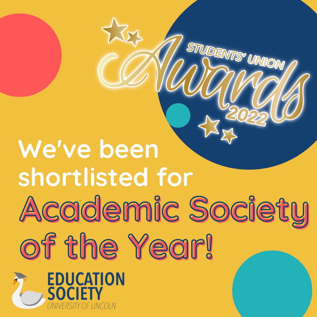 ✨ SU Awards ✨

We are thrilled to announce that we have been nominated again for ‘Academic Society of the Year’ in the SU Awards!!

- EdSoc Committee 🎓

#EdSoc #LincolnEdSoc #WeAreLincoln #UniLincoln #UoL #Education #LincolnEducation #Lincoln #UoLSocieties #Societies #SUAwards