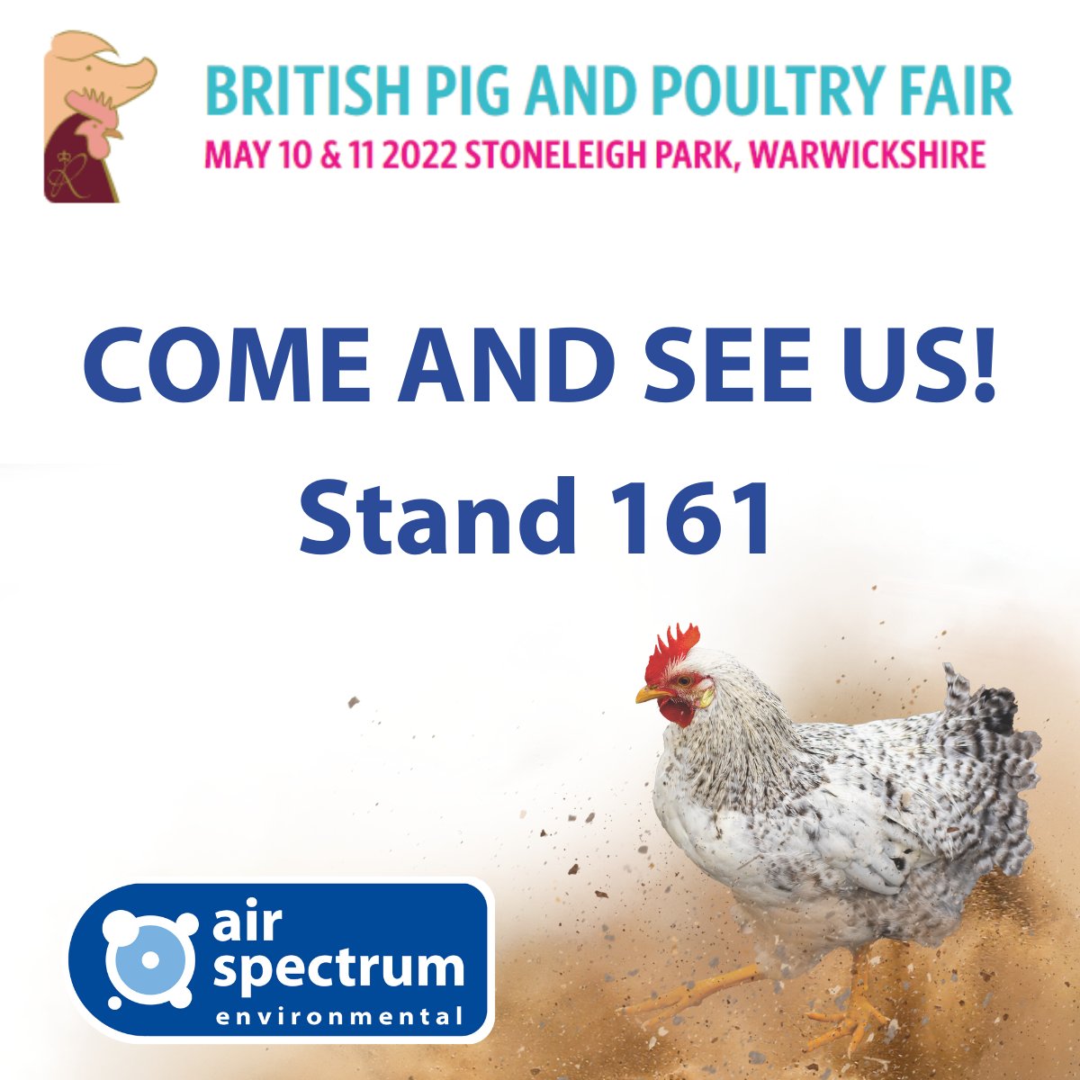 AirSpectrum94's tweet photo. We're exhibiting alongside our sister company, Waste Spectrum Incineration Systems Limited Tomorrow and Wednesday (10th &amp; 11th) at Pig and Poultry.

Come find us to chat air quality! https://t.co/r3YIKkEKhb