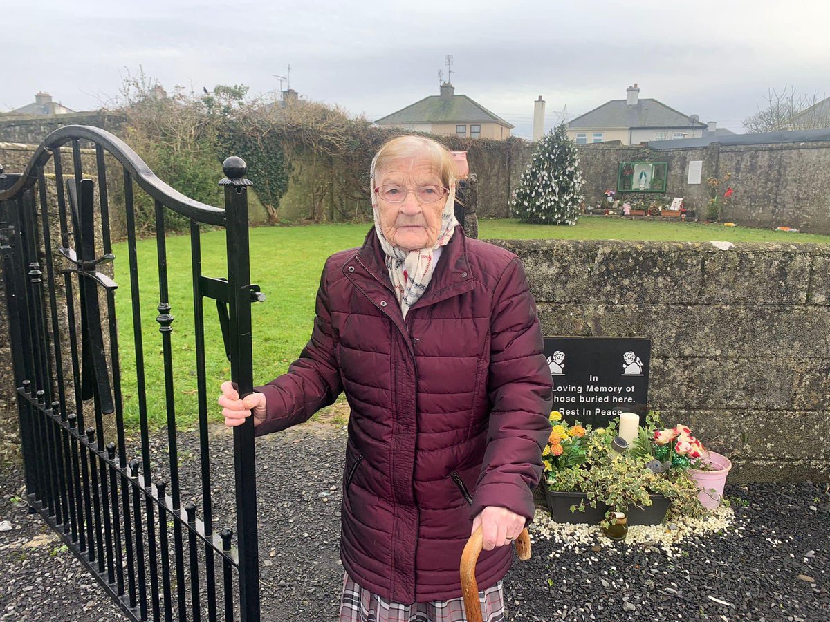 AlisonMaryORE's tweet photo. Tuam survivor Chrissie Tully (90) whose baby Michael’s remains are missing, is to leave Galway for the 1st time ever, to travel to Dublin &amp; hold a protest at the Dail demanding an excavation of the Tuam site in a bid to locate her missing baby. #tuambabies #motherandbabyhomes https://t.co/S5XBwfn8iJ