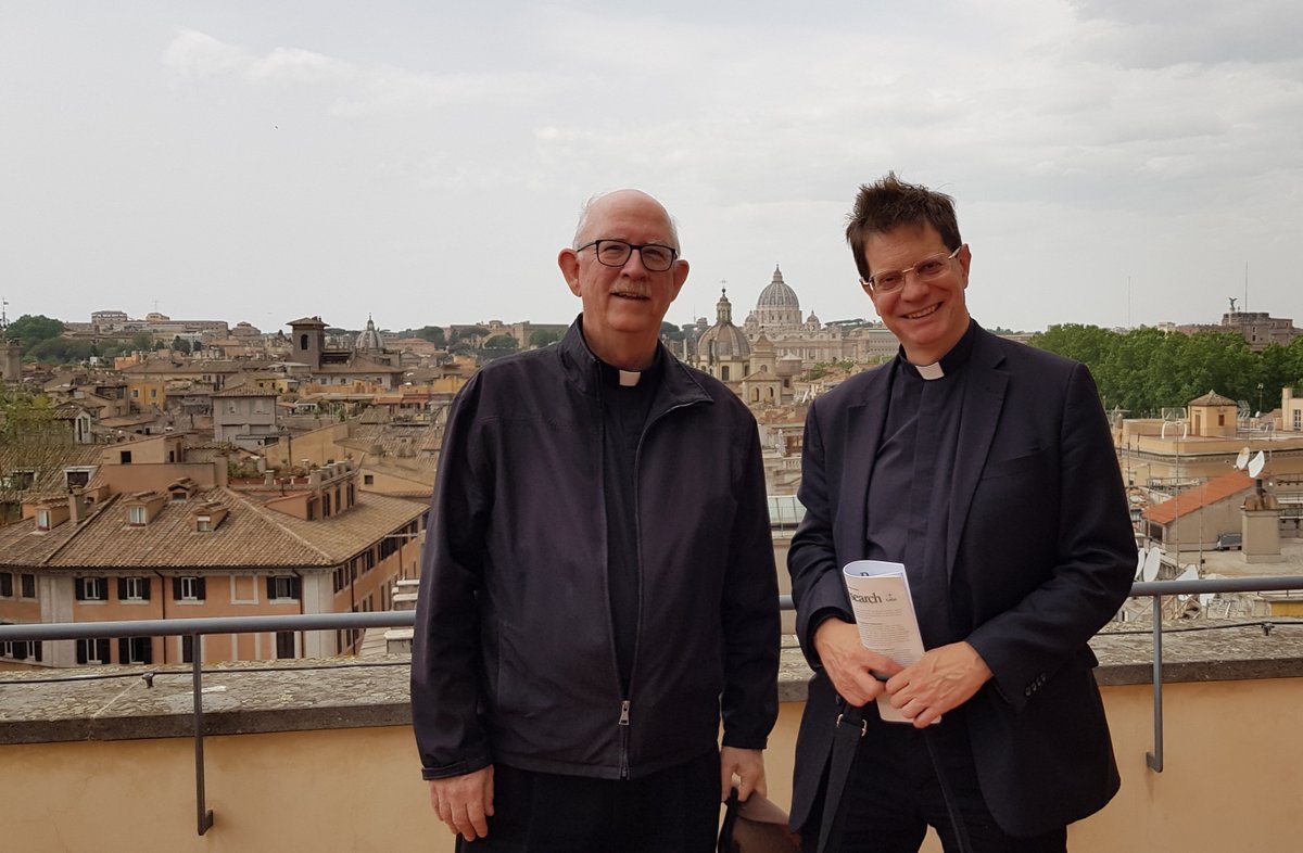 RomePCM's tweet photo. Fr. Gaunt, executive director @caracatholic  @Georgetown (USA), met with @robertgahl, Director of @RomePCM, to discuss expanding collaboration on capstone projects and new opportunities to increase our students' understanding of the current situation in the Church. https://t.co/E9ReULVcoI