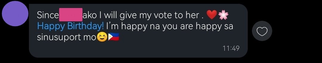 INCLASSABLE__'s tweet photo. (1/2) I raise my fist with conviction. The people I love made a big #SwitchToLeni #Ipana7oNa10ParaSaLahat

My birthday always falls on election day. Ang saya, di ba? Kaya siguro hindi ako celebratory in nature. But today I asked my tita for the vote as gift. Here's her response: https://t.co/Umv5jhPzbu
