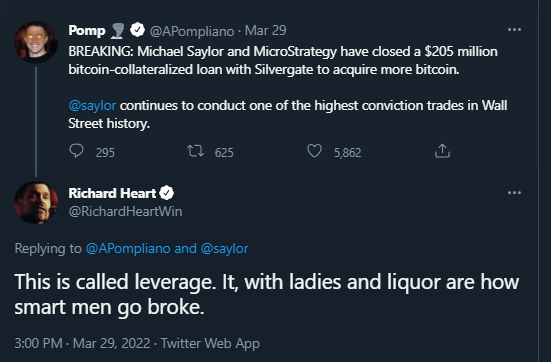 RichardHeartWin's tweet photo. @saylor Ladies, Liquor &amp; Leverage are how smart men go broke. https://t.co/8jltomJmS7