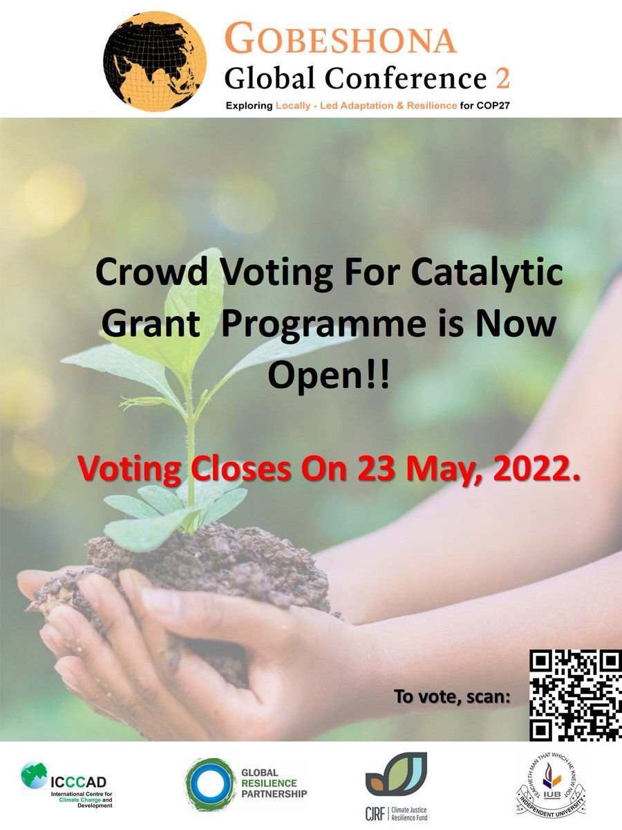 ICCCAD's tweet photo. 🚨 Voting for Catalytic Grant Programme is now open! 

Based on the votes and internal team's judgement, 5 winning teams will receive 5000 USD (each) to implement their ideas on locally-led adaptation and resilience initiatives.

Vote: https://t.co/CUfISJLSe9 https://t.co/HvgoqsQEOn