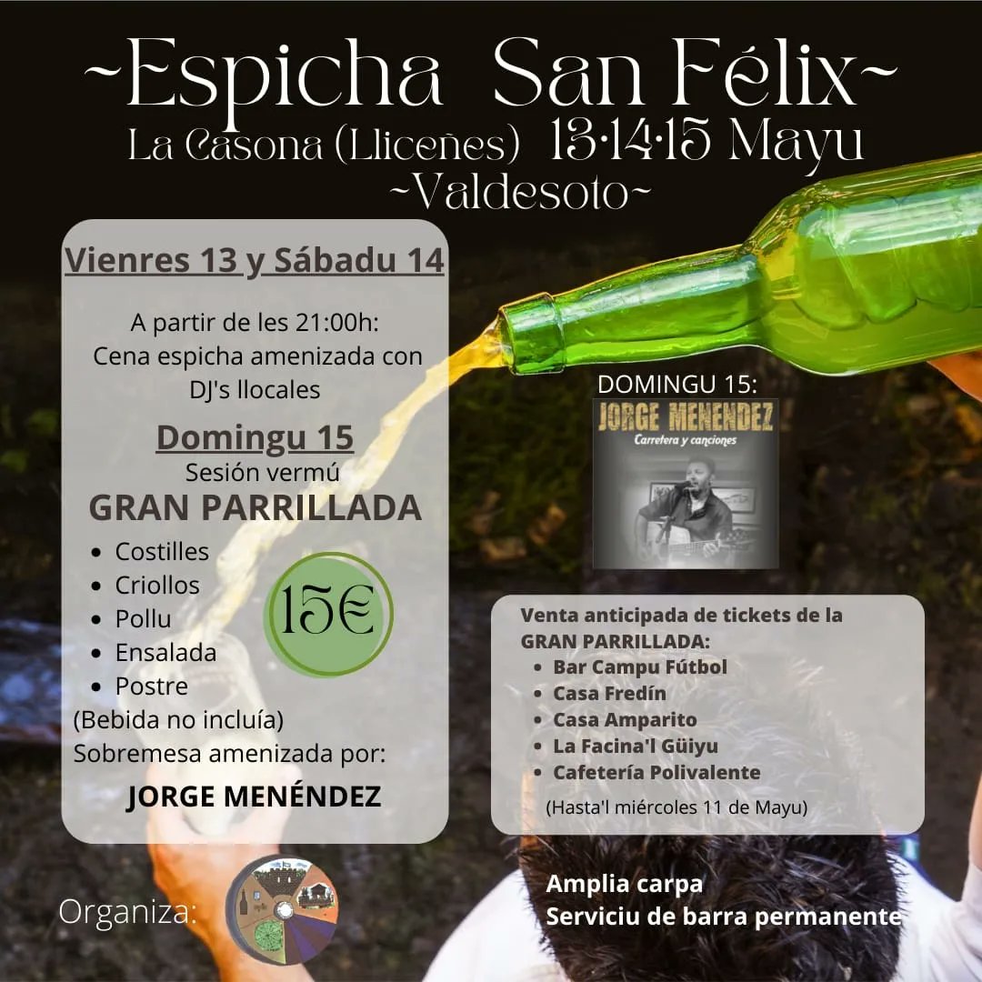 SValdesoto's tweet photo. Nosotros ya tamos preparando...huela a fiesta!!

Espicha San Félix de Valdesoto 2022 https://t.co/1X2tz9dvAP
