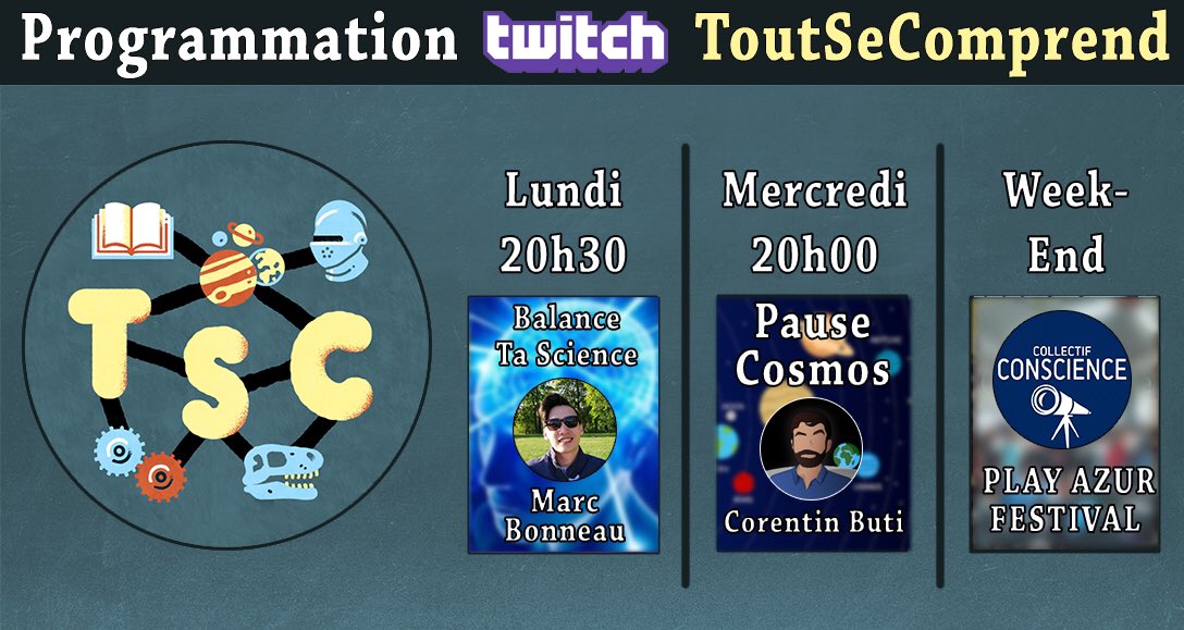 robin_isnard's tweet photo. 📆 La prog’ est là !
▶️ https://t.co/YcegYw6nSq
Reprise de Pause Cosmos avec @Corentin_Buti : Neptune nous fera plonger dans ses abysses.
Week-end : retrouvez moi chez @Asso_Conscience pour de formidables lives en direct du #PlayAzurFestival !
#twitch #vulgarisation #science https://t.co/630CvITU3s