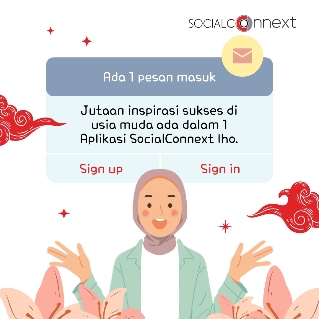 connext_app's tweet image. Kamu tau nggak sih, sekarang jutaaan inspirasi sukses di usia muda ada dalam 1 aplikasi lho, namanya SocialConnext.

Tersedia di play store dan app store yaaa. Yuk download sekarang 🤗

#SocialConnext #RumahnyaKomunitasIndonesia