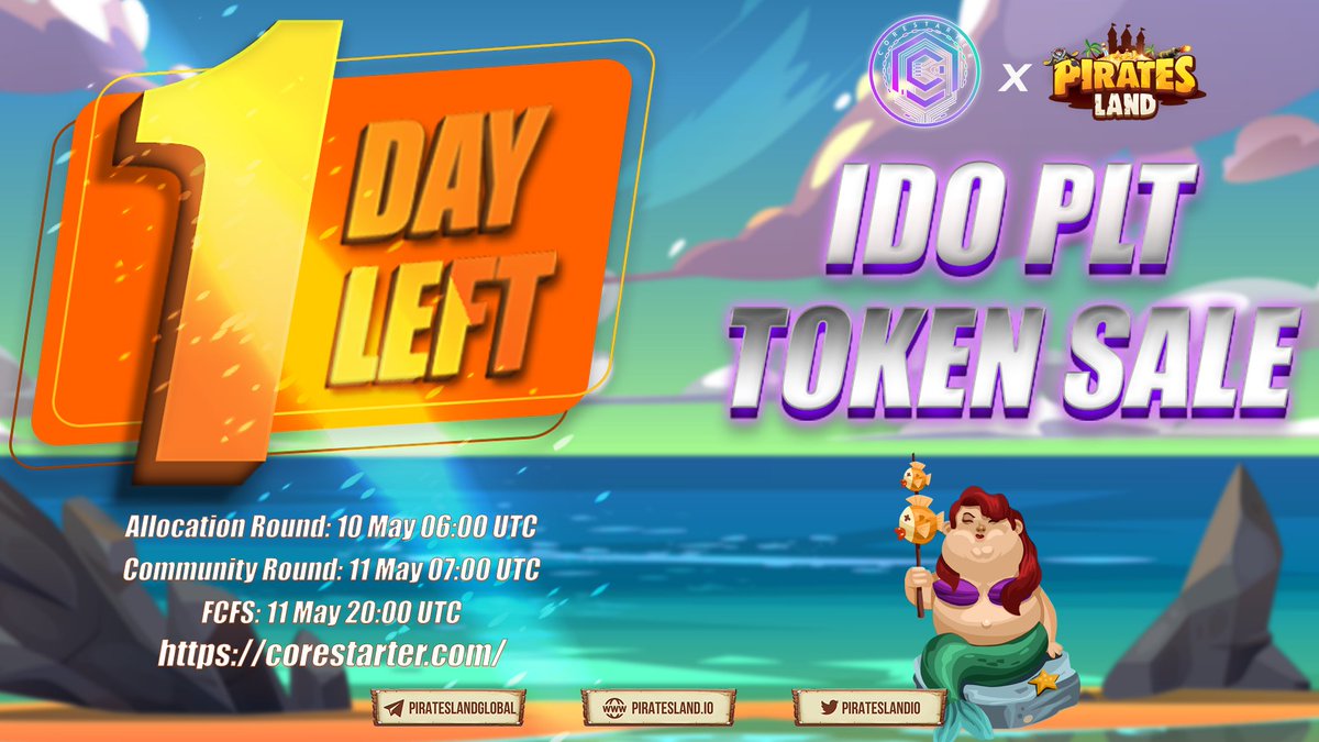PiratesLando321's tweet photo. 🎯PIRATES LAND X CORESTARTER: ROAD TO IDO🎯

👉On: https://t.co/KoLSL4AizO
⏰Time: 6:00 UTC on May 5th, 2022
💰Price: $0.03
💰Raise amount: $100,000

#PiratesLand #PLT #TreasureVerse #IDO #CoreStarter #Thepublicsail https://t.co/1YCttn2ipZ