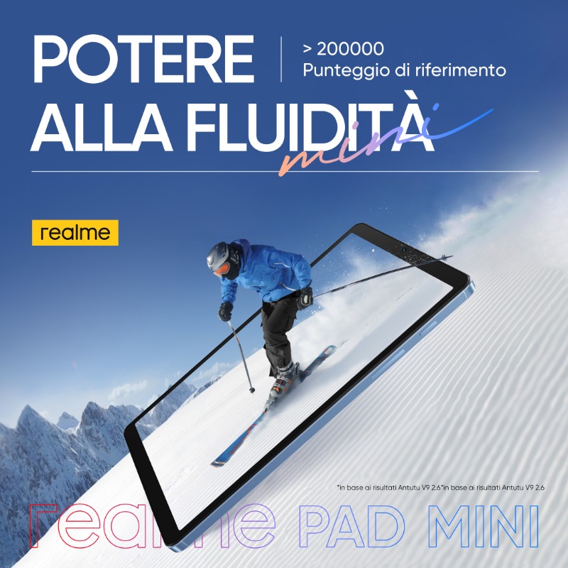 realmeItalia's tweet photo. Prestazioni sbalorditive da ogni punto di vista, dall'editing di un video ai giochi 3D. Solo con il nuovo #realmePadMini. Guarda il lancio in live streaming questo giovedì 12 maggio alle ore 13: https://t.co/tdmIT4L9G3
#MiniIsMighty