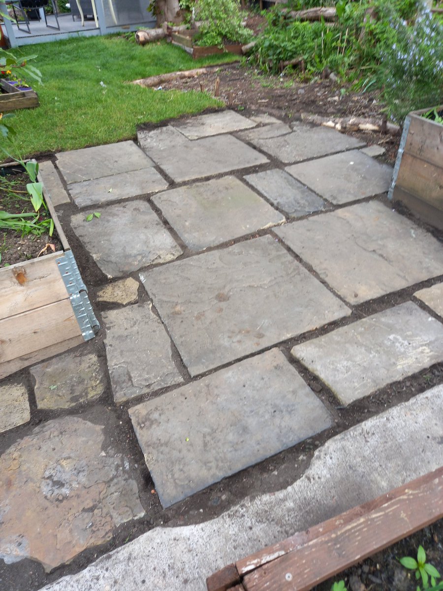 chrisba75681995's tweet photo. slabs laid yesterday  in langworthy community garden https://t.co/jqjOxNcUhs