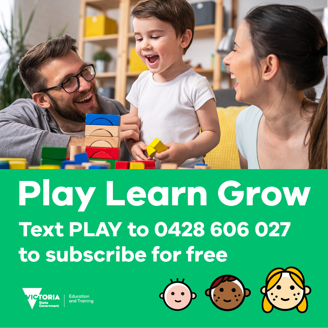 Want practical advice, tips and fun ideas from #earlychildhood experts to support your child’s learning, health and wellbeing? 🤔

Sign-up to #PlayLearnGrow program. Better yet, it’s free! 📱

More: vic.gov.au/play-learn-gro…