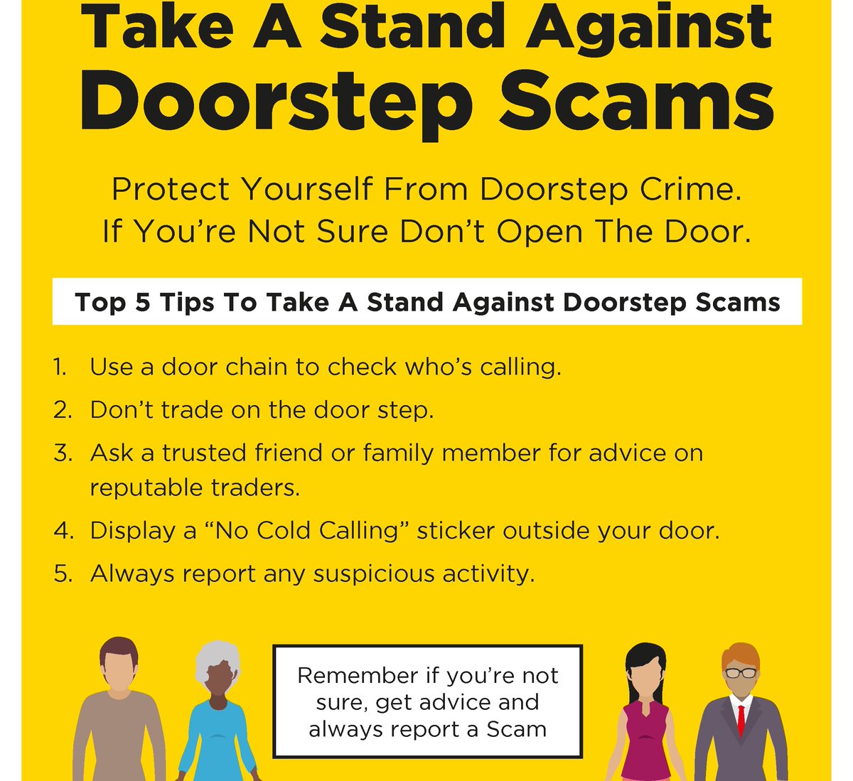 In 2021, a massive £25.8 million was reported to be lost to doorstep crime. Follow these top tips below and if in doubt say no! #ScamAware