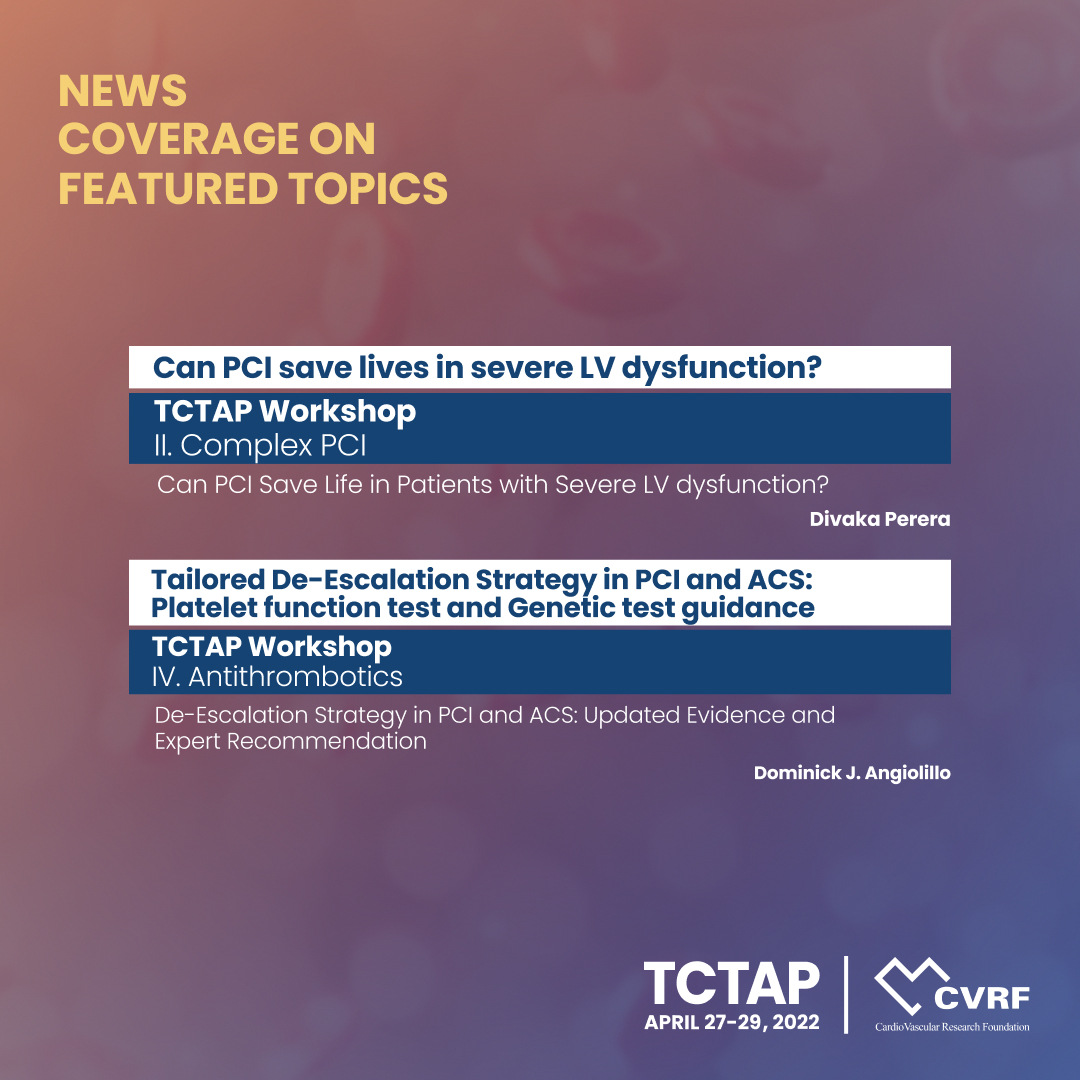 summitmd_cvrf's tweet photo. [Daily News]

Check our Daily News to overview insightful sessions led by world-renowned cardiologists and discover different viewpoints on :

✔️COMPLEX PCI
✔️ Antithrombotics 

🔗 Click the link to learn more: https://t.co/Ab8Q64IM4O

 #TCTAP2022 #cvrf #summitmd https://t.co/SXATLDgqEb