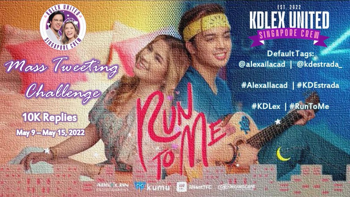KDLEXSGCrew's tweet photo. Hi SG Crews & Sweethearts!
Our Mass Tweeting Challenge for KDLEX is now on it's 4TH WEEK 😍. Please join us by replying below along with our default tag.
@alexailacad | #AlexaIlacad
@kdestrada_ | #KDEstrada
#KDLex | #RunToMe
Goal: 10K replies in a week.
Thank you 🤍🤍🤍 https://t.co/SRSQYMeKUy