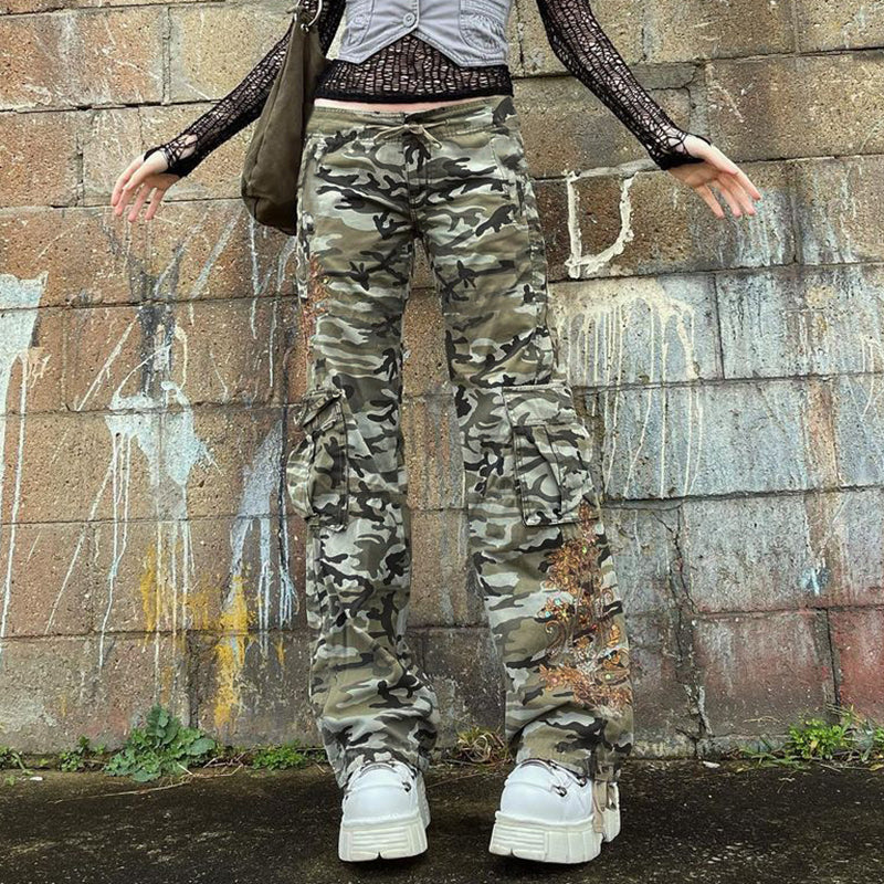 Check out this product 😍 Women's Goth Punk Urban Military Camouflage Green Cargo Pants 😍 
by Young Savage  starting at £34.78. 
Shop now 👉👉 bit.ly/3FtzZ5J