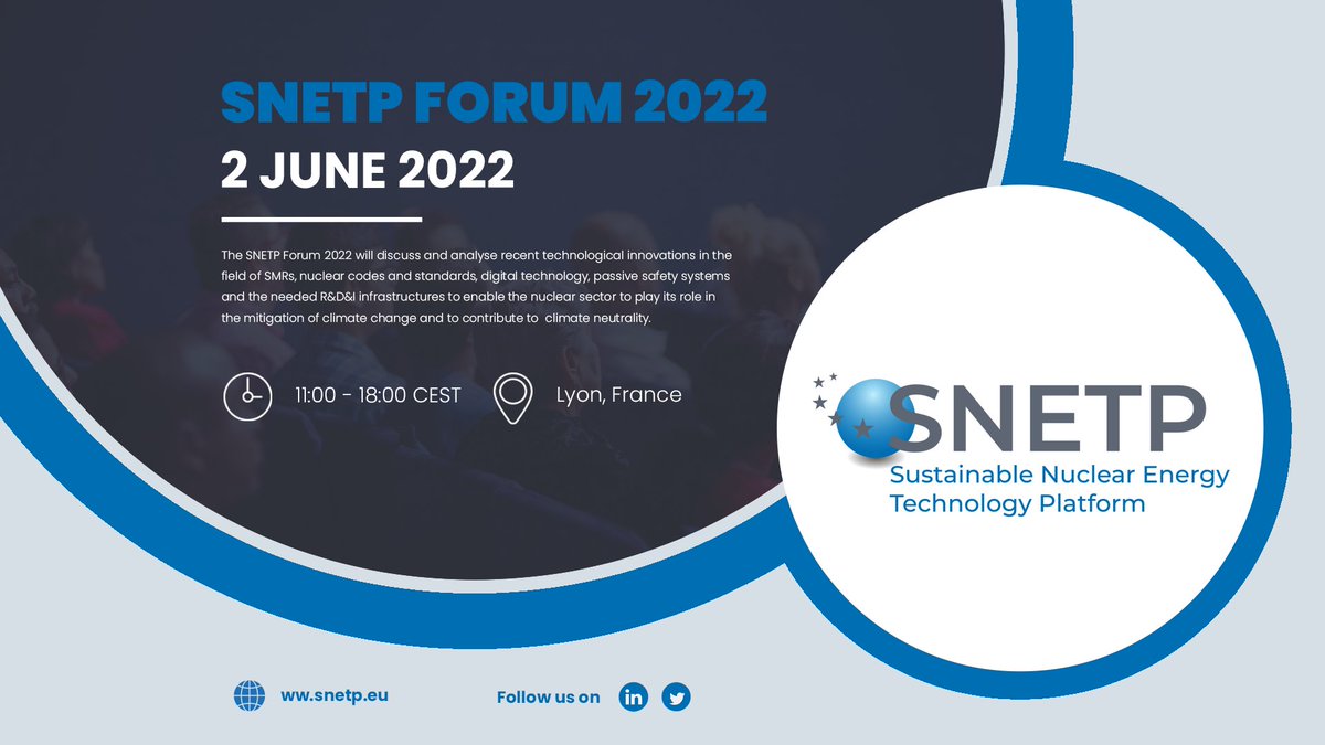 SNE_TP's tweet photo. 💡Many #nuclear projects labelled by #SNETP will be presented at #FISA & #EURADWASTE that will be held together with the SNETP Forum.
Follow us to find out more about the #projects & register for the SNETP Forum, FISA & EURADWASTE here 👉 https://t.co/WoNc2nvDiR #SNETPportfolio https://t.co/aLtraMq4IG