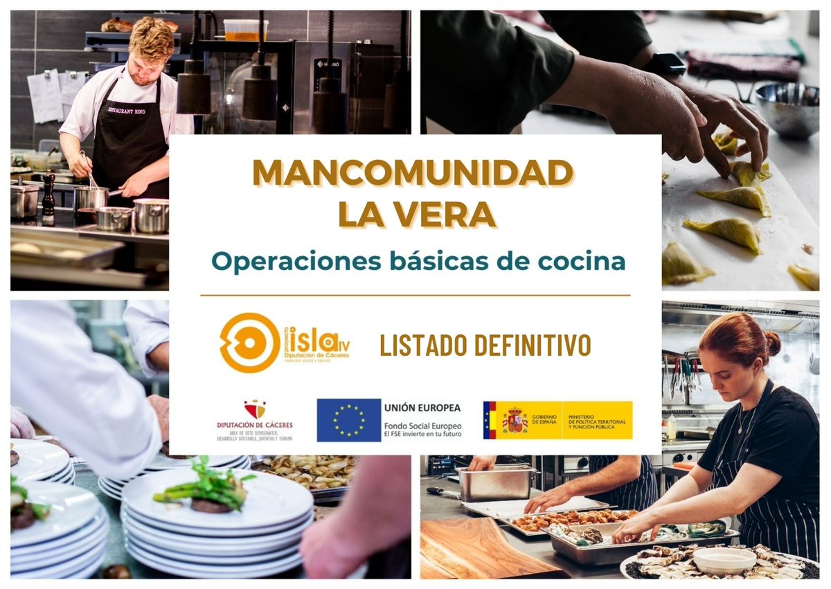 isla_iv's tweet photo. 📣 #ListadoDefinitivo de personas seleccionadas para la acción formativa:

OPERACIONES BÁSICAS DE COCINA

➡️ https://t.co/qsZx5sngRg

📧 islaiv@dip-caceres.es
☎️ 927 25 56 37 https://t.co/Lb1xgryCWA