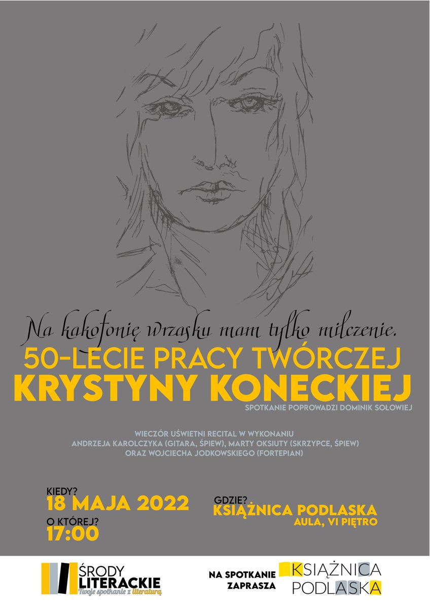 KsiaznicaP's tweet photo. Zapraszamy na #Jubileusz 50-lecia pracy twórczej Krystyny Koneckiej, który odbędzie się 18 maja o godz. 17:00.
Krystyna #Konecka – #poetka, #dziennikarka, eseistka, #reportażystka, #fotoreporterka. https://t.co/6IW2fV9gRn