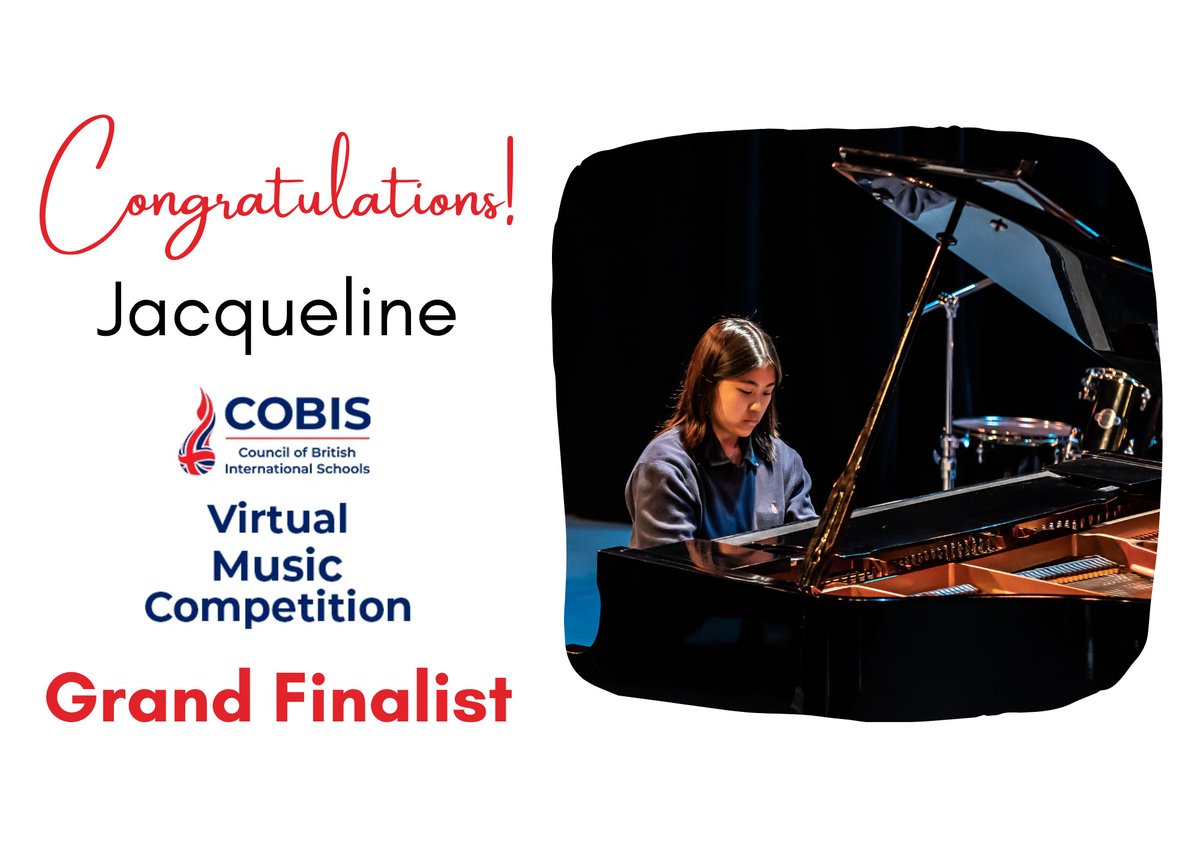 Congratulations to Jacqueline in Year 12 who is a Grand Finalist in the COBIS Virtual Music Competition! Jacqueline is taught piano at BSB by Manuel, also plays violin and is a member of the school orchestra and concert strings ensemble. Well done!
