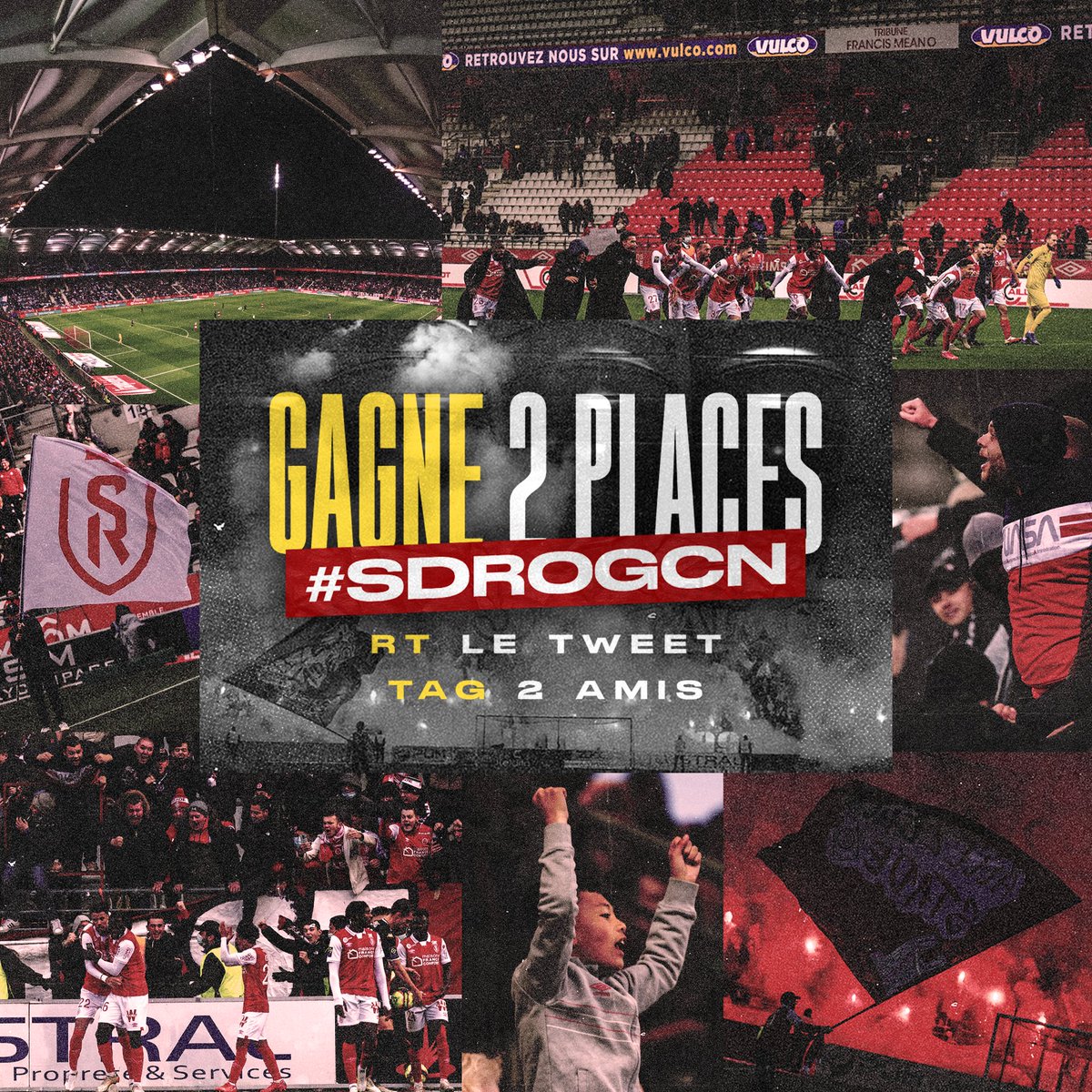 reimsmediafoot's tweet photo. 🎁 𝑪𝒐𝒏𝒄𝒐𝒖𝒓𝒔.

@reimsmediafoot a atteint la barre des 1000 followers et pour fêter cela, nous organisons un petit concours.

Tentez de remporter 2 places pour Reims - Nice. #SDROGCN

🔎 Pour participer :
▶️ RT &amp; Follow @reimsmediafoot.
▶️ Tag 2 amis.

🍀 TAS : 20/05 à 12h. https://t.co/UD4MvnHXMm