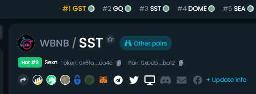 DexTrending's tweet photo. Bullish Weak ahead for @sexnweb3 Now Trending on Dextools 🚀📊😍

https://t.co/Dtz7pxyBr3

#dextoolstrending #sexn $sst #trendingservice https://t.co/Um62y7FM5D