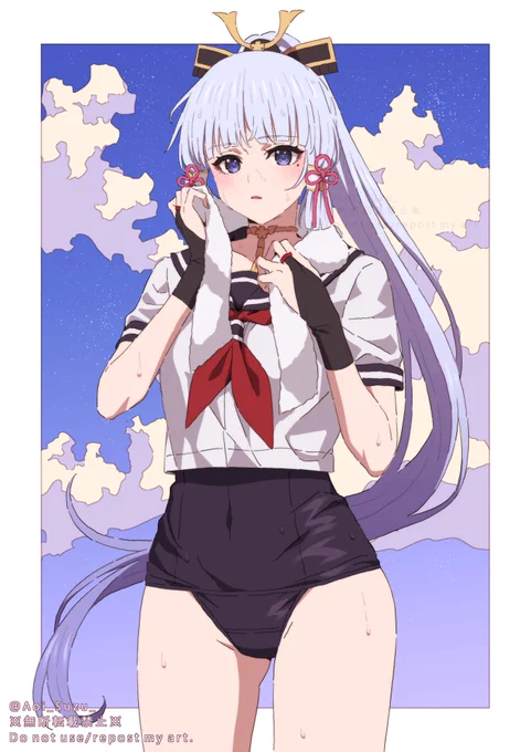 神里綾華(スク水セーラーのすがた) #原神 
