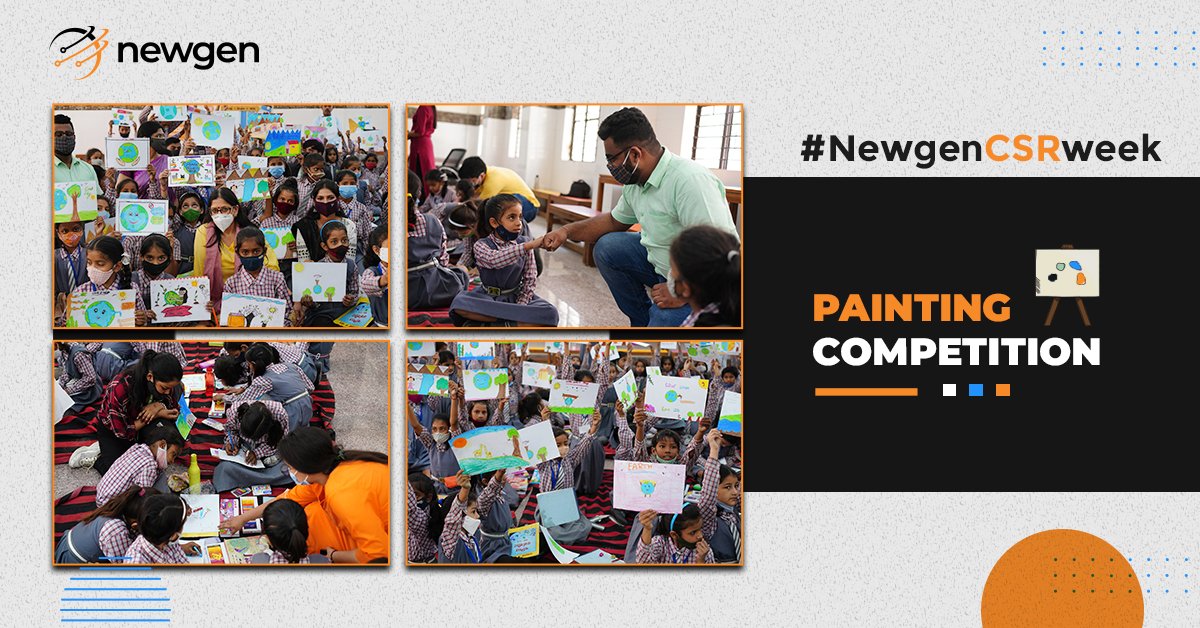 newgensoftware's tweet photo. Newgen team carried on #CSRweek offline with a painting competition at Harkesh Nagar School. It was a fun day with our partners at @KhushiiNGO and our volunteers who came together to interact with students.
#NewgenCSR #VolunteeringMatters https://t.co/TQc1DZ6lXR