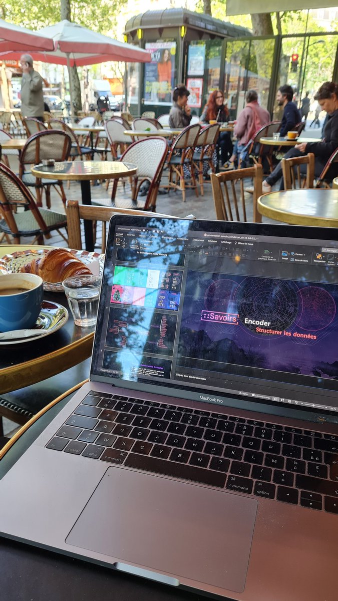 Ce matin : préparation du colloque du Savoirs (12 et 13 mai) avec l'amie Nicole @dufournaud 💫☕