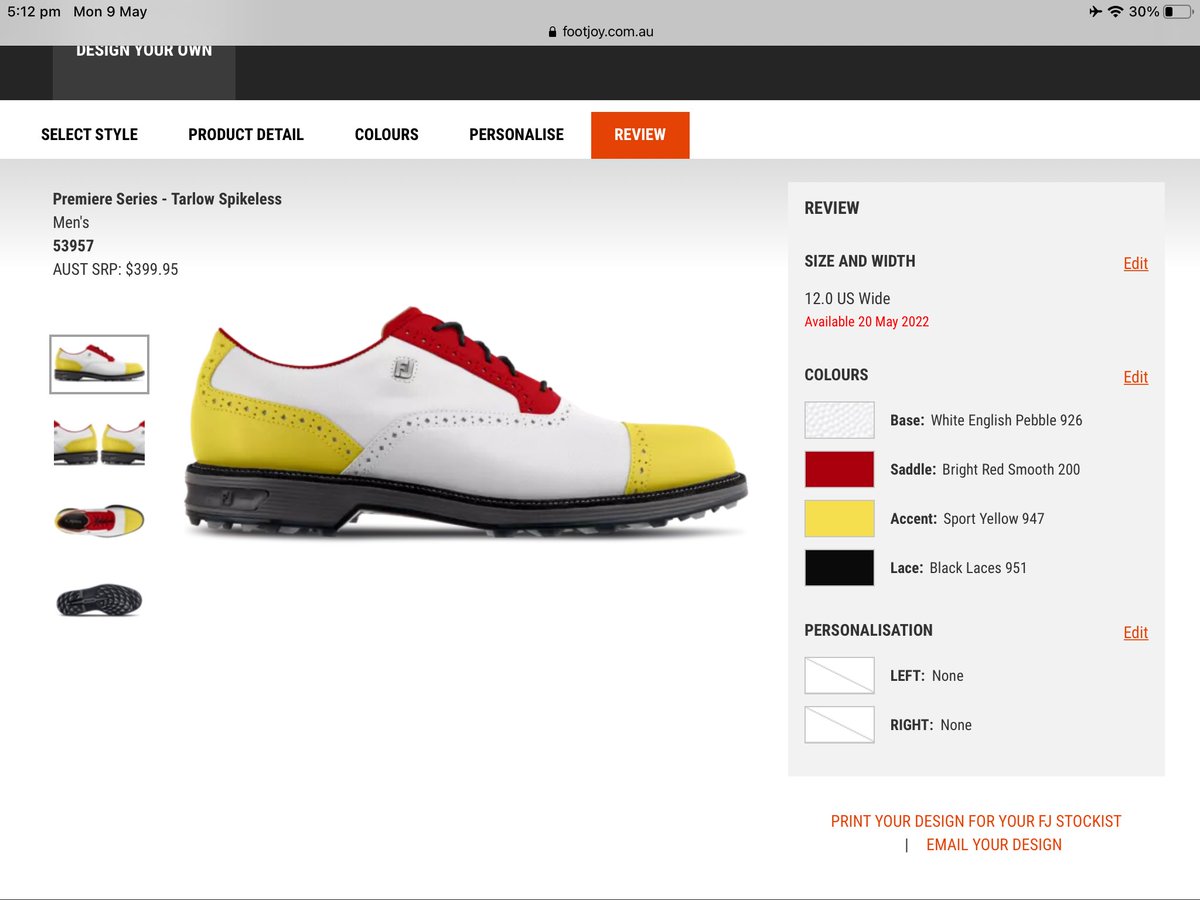 Peaksta01's tweet photo. @chasingscratch0 @FootJoy my Seinfeld logo colour myjoys for the win! Great last episode, slightly unexpected win by Eli! https://t.co/UvtSxpnY6v